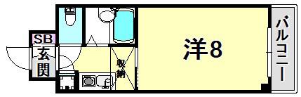 サンクレスト西宮(1K/5階)の間取り写真