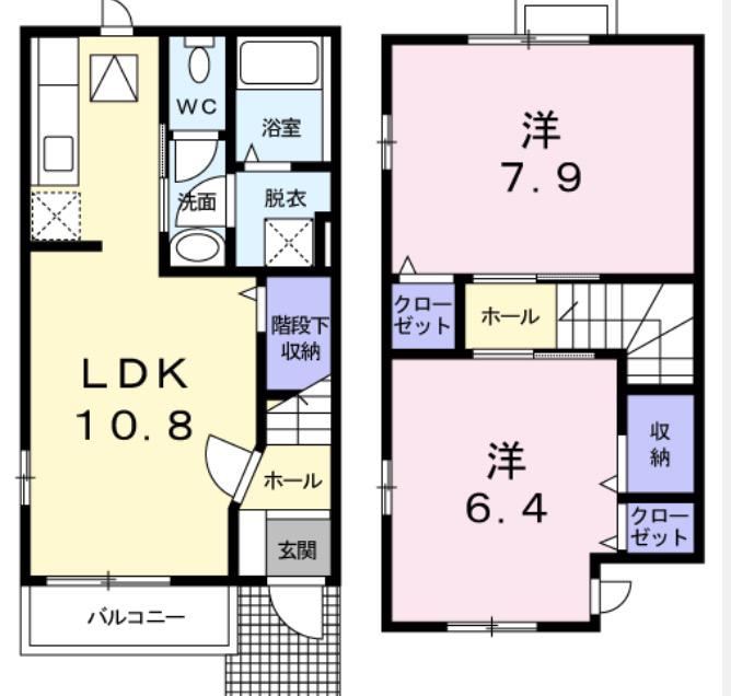 グレイスフルセトルYK(2LDK/1階)の間取り写真