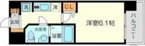 リッツ新大阪(1K/10階)の間取り写真