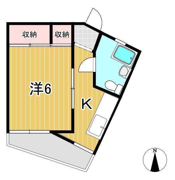パークシティ会瀬(1K/3階)の間取り写真