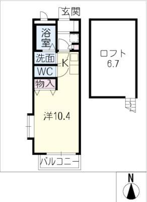 レグナス・カーサ(ワンルーム/2階)の間取り写真