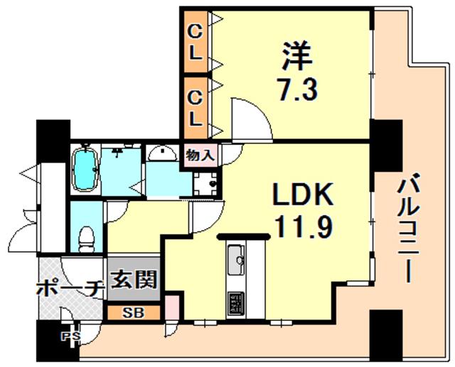 RICイーストコート3番街(1LDK/17階)の間取り写真