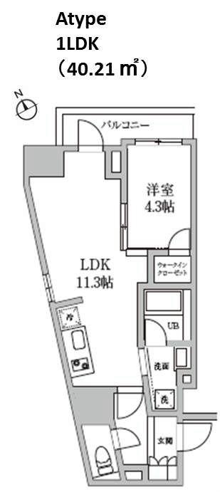 レジディア日本橋馬喰町II(1LDK/4階)の間取り写真