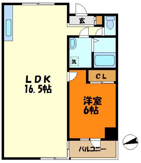 エスティガーデン(1LDK/4階)の間取り写真