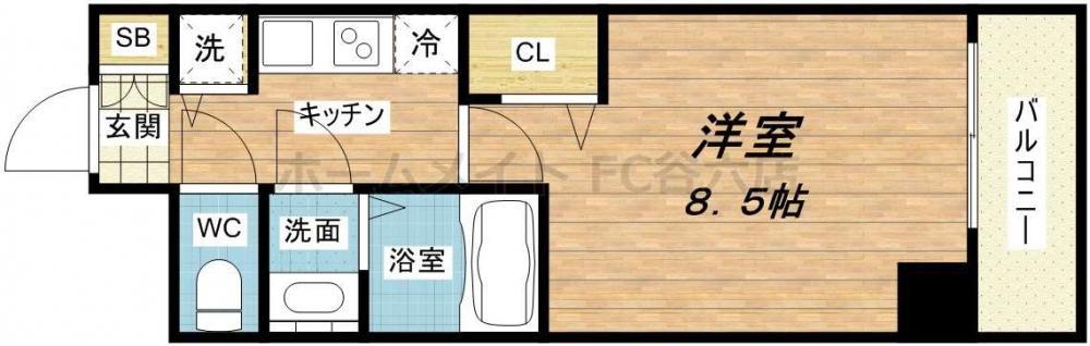 プライムアーバン御堂筋本町(1K/15階)の間取り写真