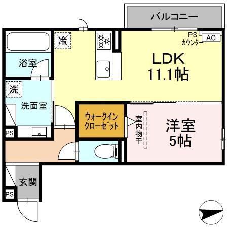 エクレール(1LDK/2階)の間取り写真