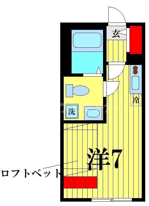 ハーモニーテラス平井VI(ワンルーム/3階)の間取り写真