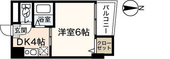 にしたやビル(1K/5階)の間取り写真