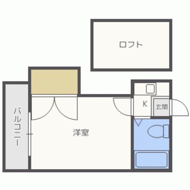 ベルハイム竹下(1K/1階)の間取り写真