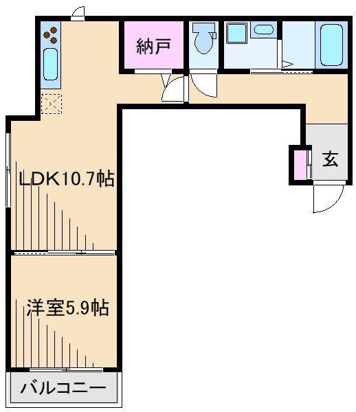GRACERUHE(1LDK/1階)の間取り写真