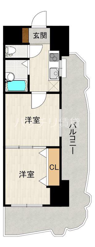NO.40 PROJECTT2100 博多駅前(2K/14階)の間取り写真