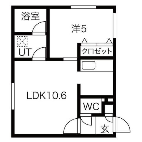 ブロッサム琴似(1LDK/4階)の間取り写真