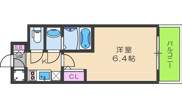エスリード新梅田ノースポイント(1K/5階)の間取り写真