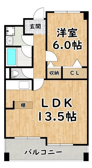 グランドールサンパティオ(1LDK/1階)の間取り写真