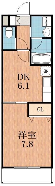 ピアノメゾン(1DK/1階)の間取り写真