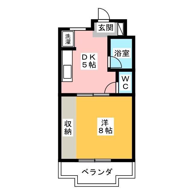 イースト8(1DK/2階)の間取り写真