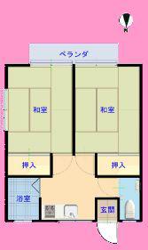 ハイツ相武(2DK/2階)の間取り写真