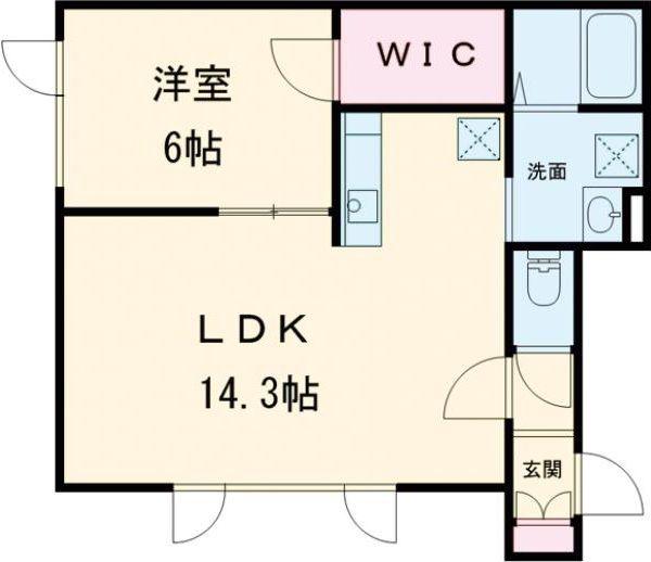 NEO CITY (1LDK/1階)の間取り写真