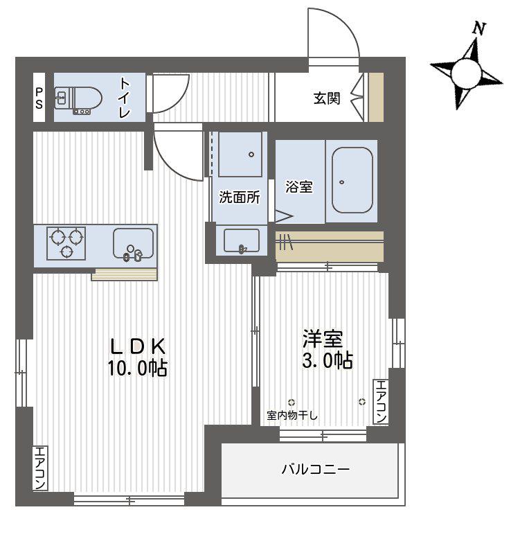 クレスト浦和(1LDK/2階)の間取り写真