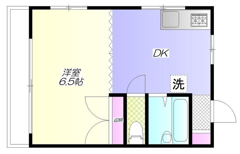 メゾンエスポアール(1DK/2階)の間取り写真