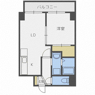 リバーライト菊水(1LDK/7階)の間取り写真