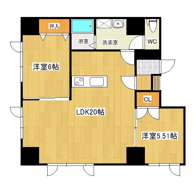 パセオさくら(2LDK/7階)の間取り写真