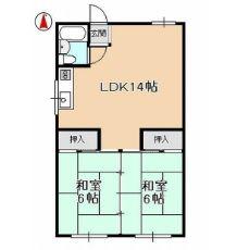 コーポ大地(2LDK/2階)の間取り写真