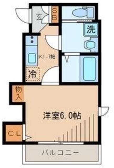 エルシス志茂(1K/2階)の間取り写真