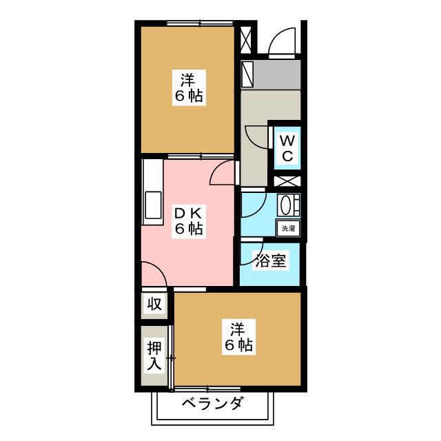 マーベラス95(2DK/1階)の間取り写真