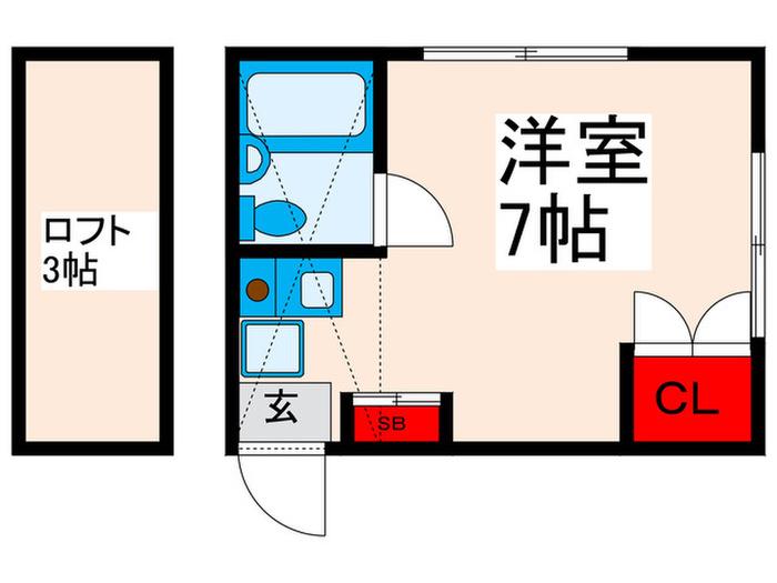 ルグラン町屋(ワンルーム/1階)の間取り写真