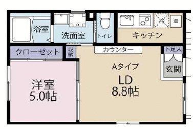 ネイバァ奥沢(1LDK/1階)の間取り写真