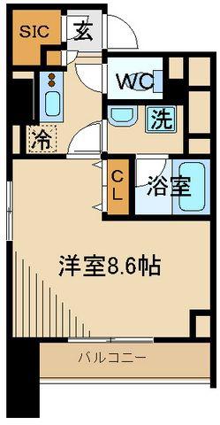 VIVACEなみき(1K/8階)の間取り写真