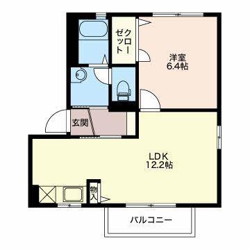 サンライズ伊那C(1LDK/1階)の間取り写真