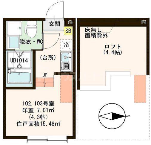 クレスト小岩(1K/1階)の間取り写真