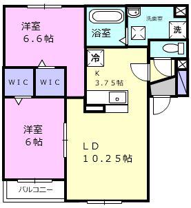 ジラソーレII(2LDK/3階)の間取り写真