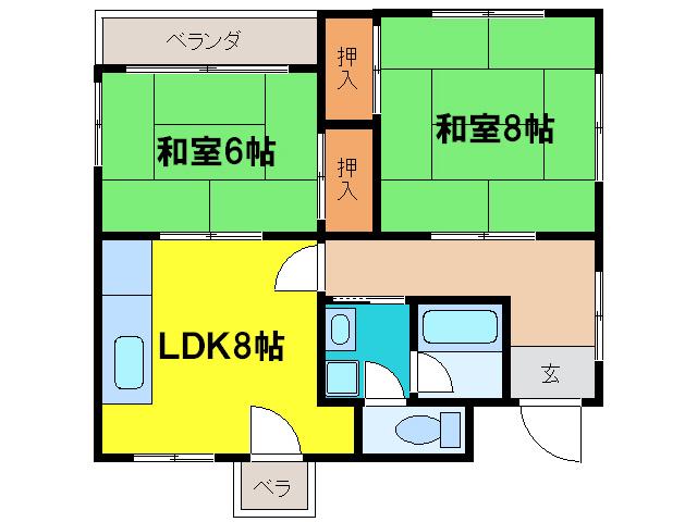 ハイツエイト(2LDK/3階)の間取り写真