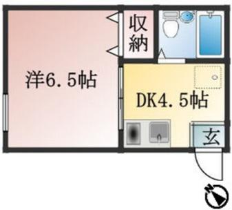ハイツ駅南(1DK/1階)の間取り写真