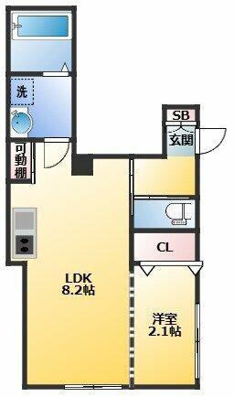 ラプティートヴィラ神楽坂(1LDK/1階)の間取り写真