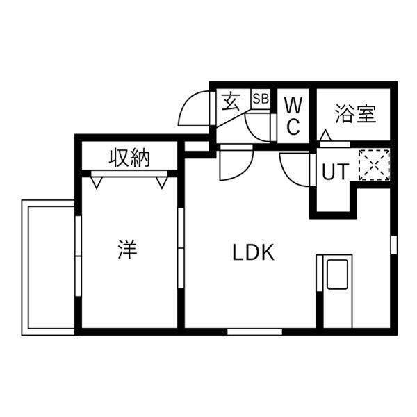 LA VITA二日市駅前VII(1LDK/3階)の間取り写真