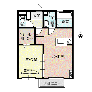 シャルマン・ルーチェ(1LDK/1階)の間取り写真