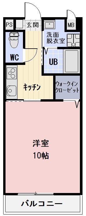 ラフィネ三石(1K/1階)の間取り写真