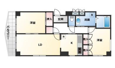 カストール三ノ輪(2LDK/6階)の間取り写真