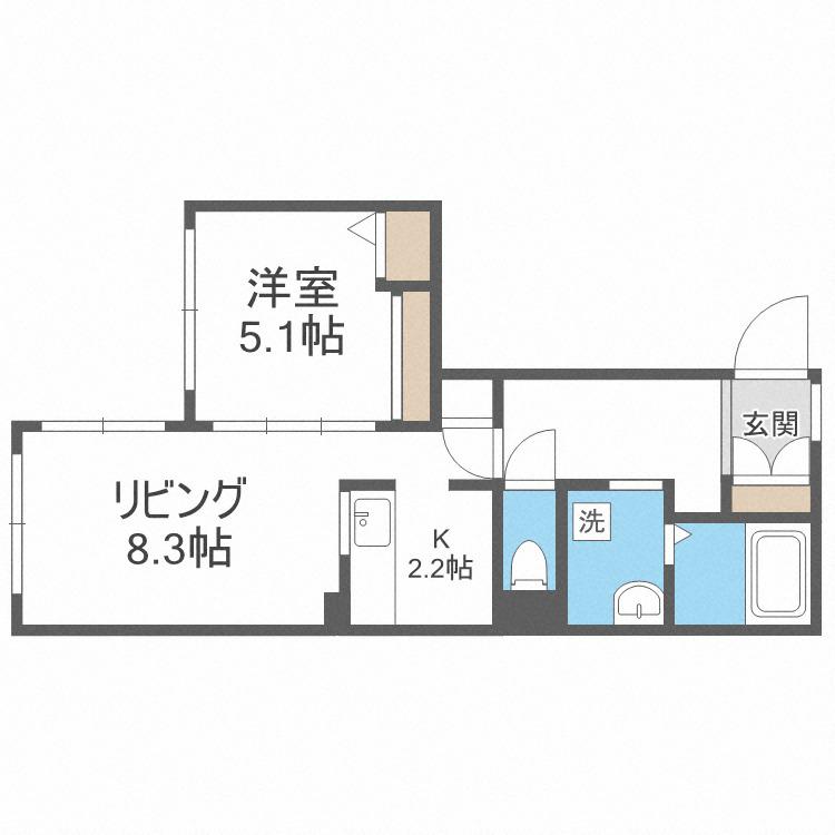 THE RESIDENCE PARK YAMAHANA(1LDK/2階)の間取り写真