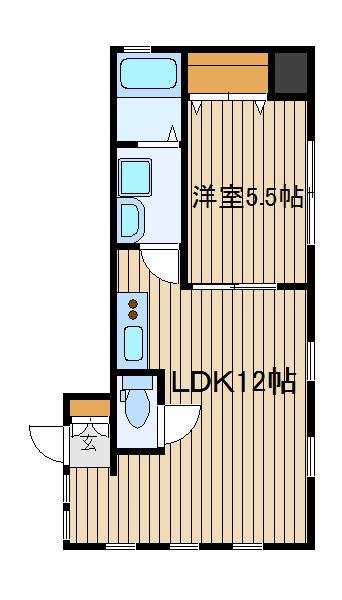 ヒルズフジミダイ(1LDK/1階)の間取り写真