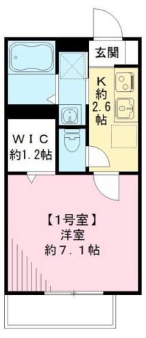 スマイル(1K/2階)の間取り写真