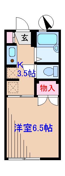 クレール日吉(1K/2階)の間取り写真