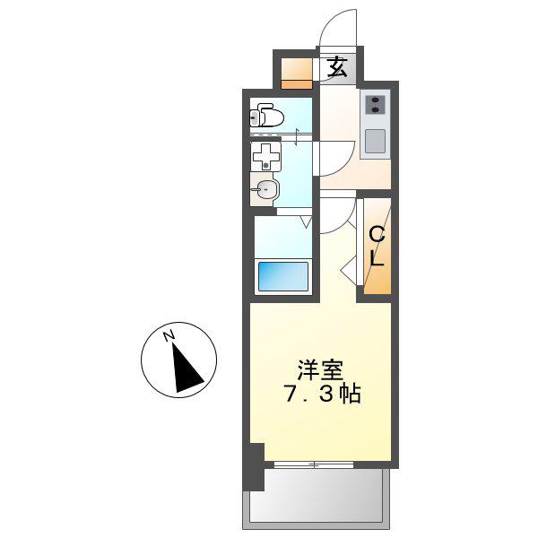 S-RESIDENCE名駅南(1K/11階)の間取り写真
