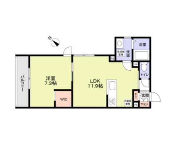 N ベラフォレスタ小山(1LDK/2階)の間取り写真