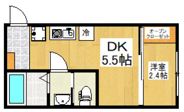 サン・デボーテ清瀬(1DK/3階)の間取り写真