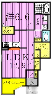 サニー&リブI(1LDK/1階)の間取り写真